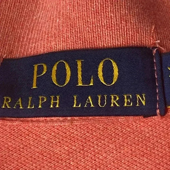 POLO RALPH LAUREN MENS SIZE XLT CORAL POLO SHIRT 100% COTTON LAVENDAR EMBLEM - Picture 6 of 12